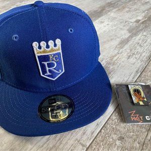 Size 7 1/4 New Era Kansas City Royals Wool Fitted Hat & Pin